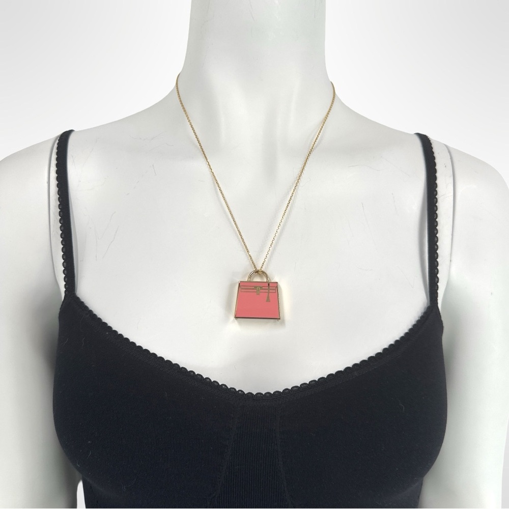 Herms Enamel Kelly Curiosite Laque Charm Pendant